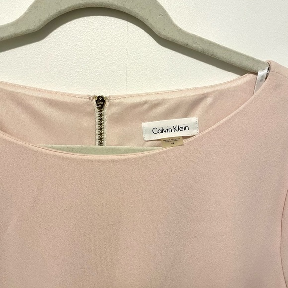 Calvin Klein Pale Pink Bell Sleeve Dress, Size 14 NWOT - Picture 3 of 5